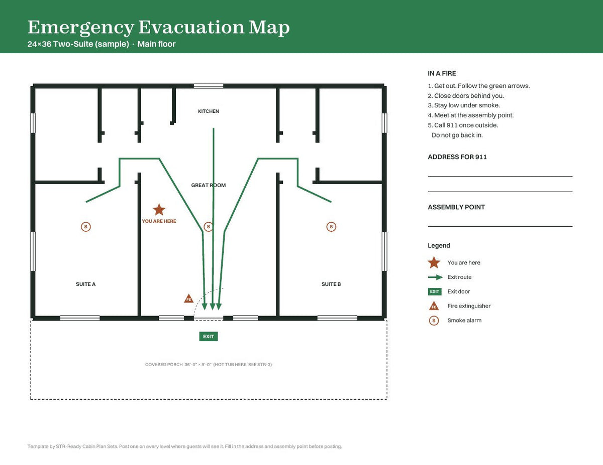 Sample emergency evacuation map